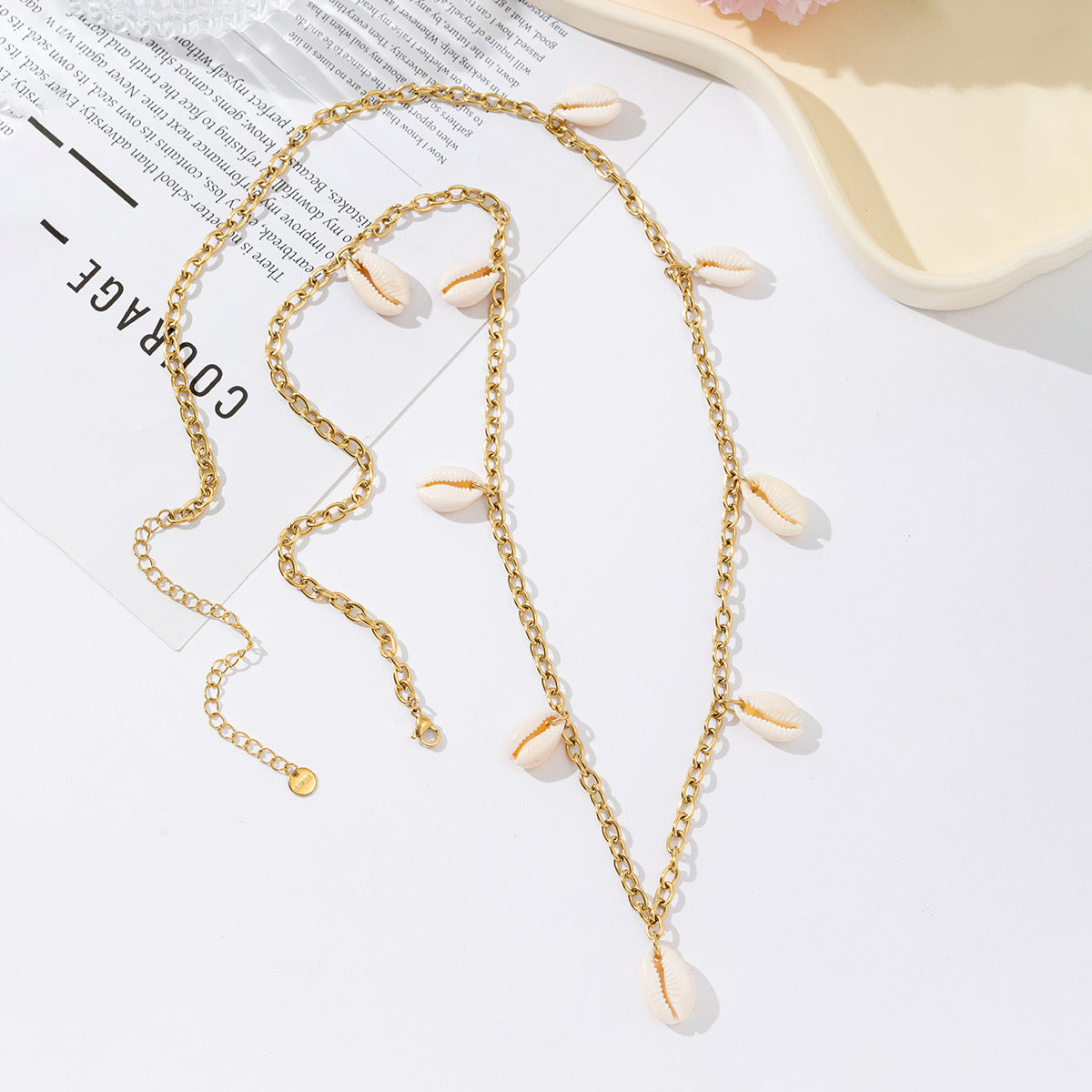 Chaîne de taille COQUILLAGES acier inoxydable