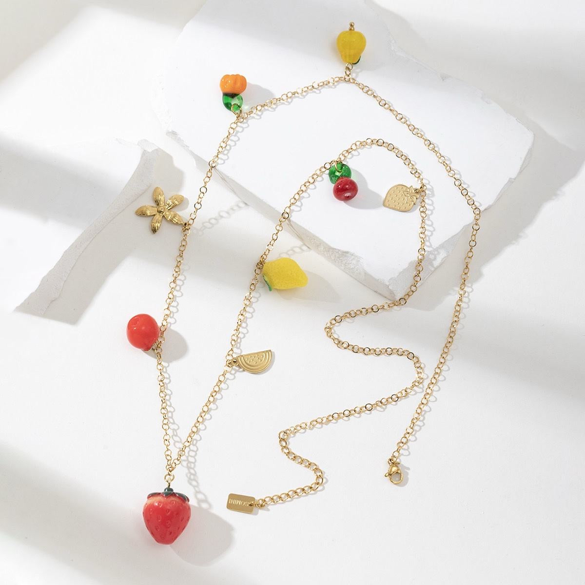 Collier sautoir FRAISE