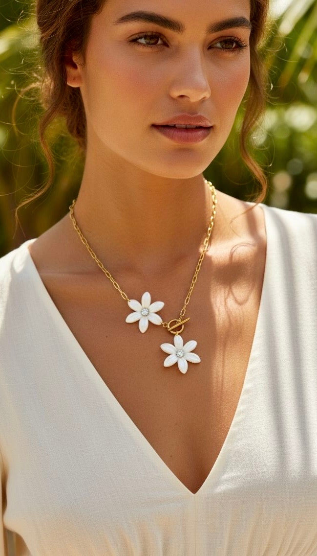 Collier double fleur