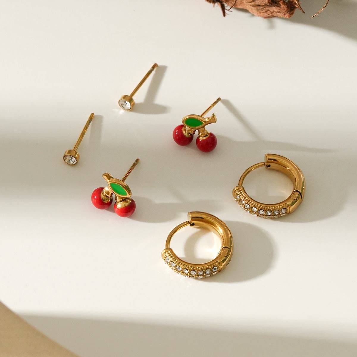 Ensemble boucle d’oreilles CERISE