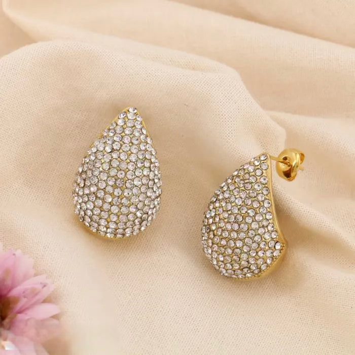 Boucle d’oreille GOUTTE STRASS MOYENNE