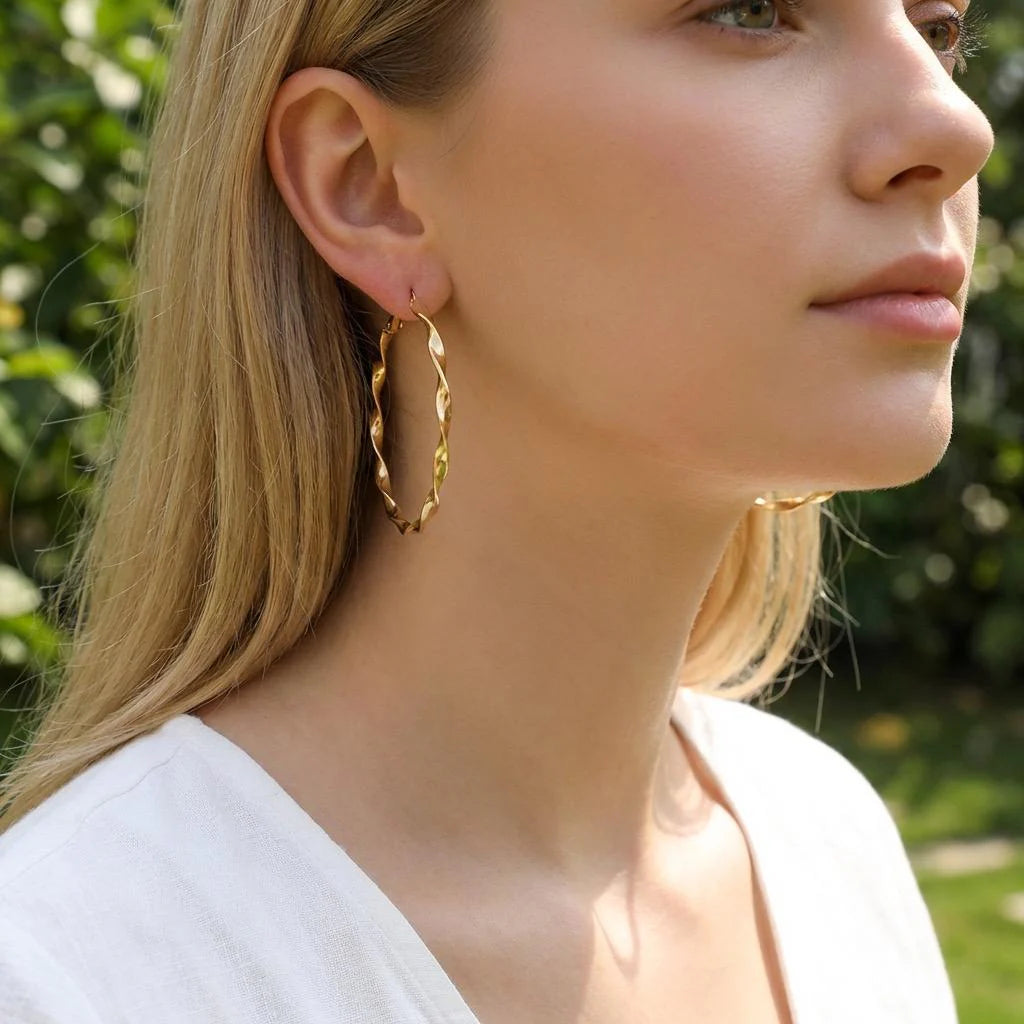 Boucle d’oreille CRÉOLE VAGUE GRANDE