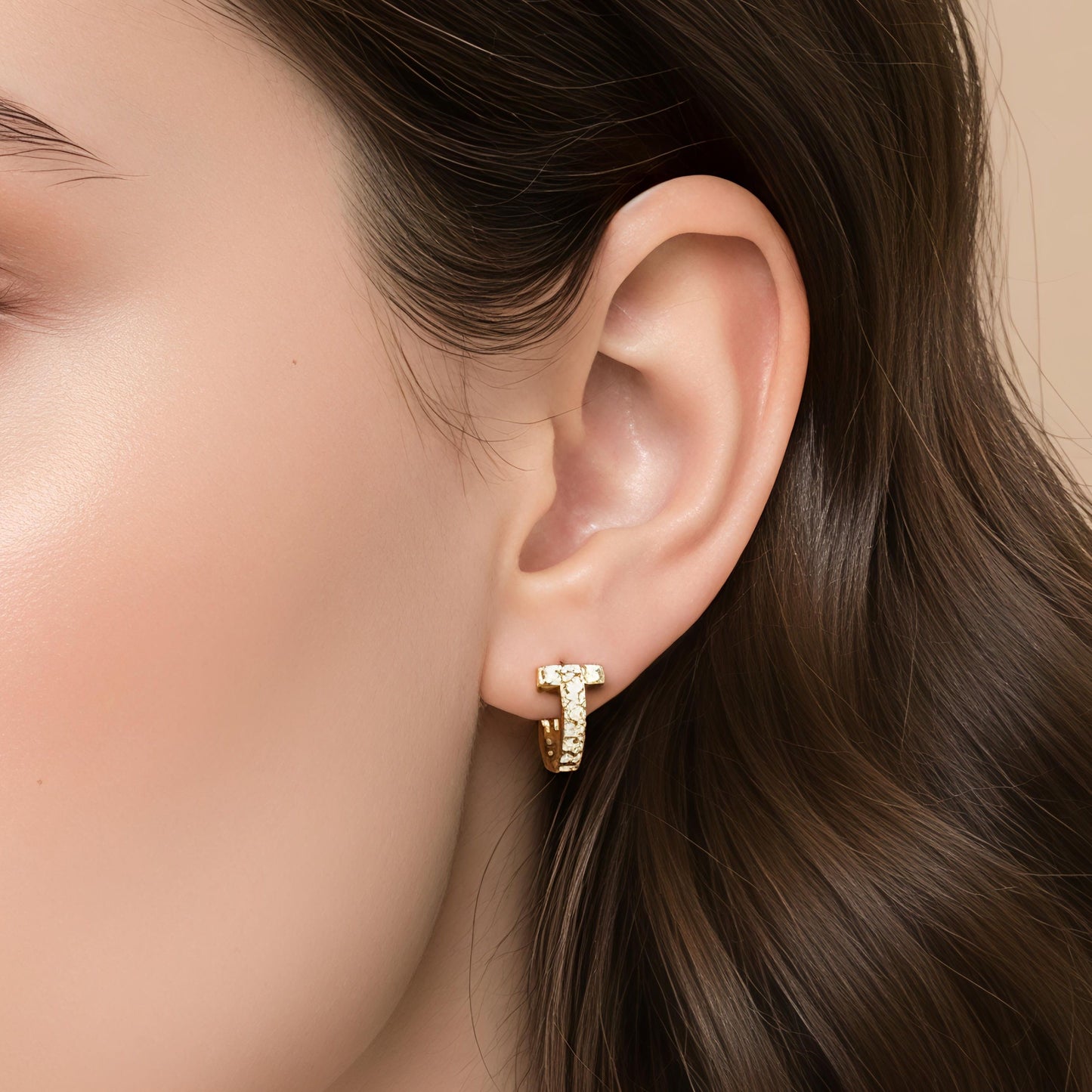 Boucle d’oreille créole BARRE STRASS