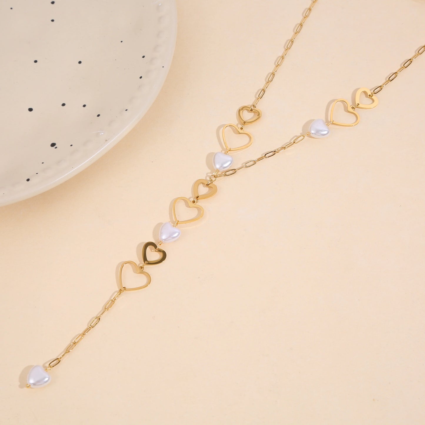 Collier Y CŒUR BLANC