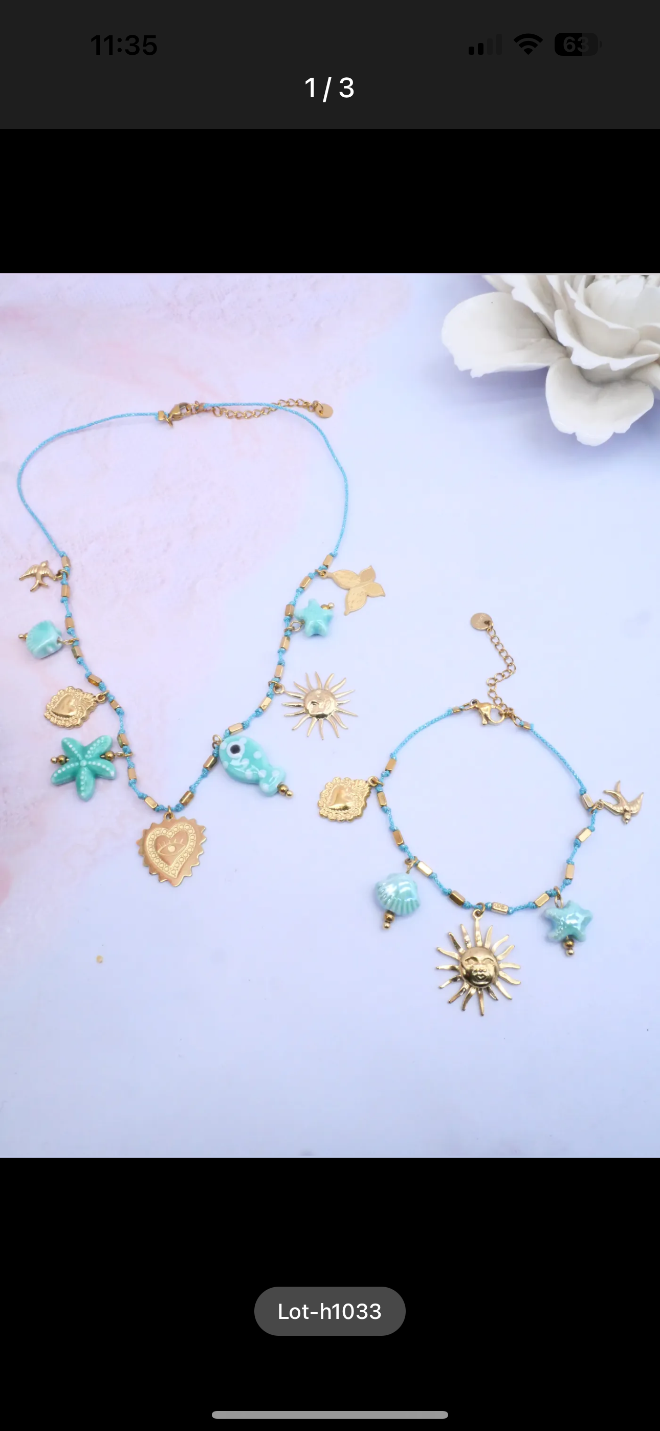 Ensemble collier bracelet AGATHE