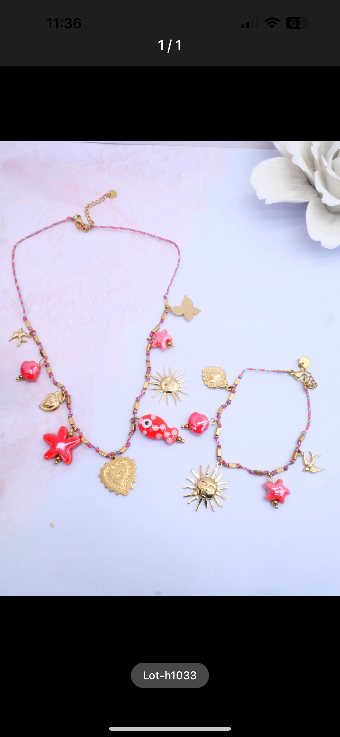 Ensemble collier bracelet AGATHE