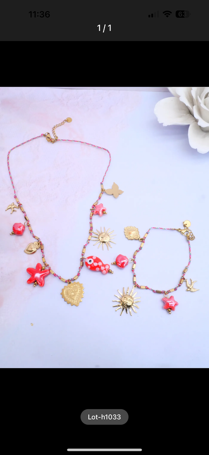 Ensemble collier bracelet AGATHE