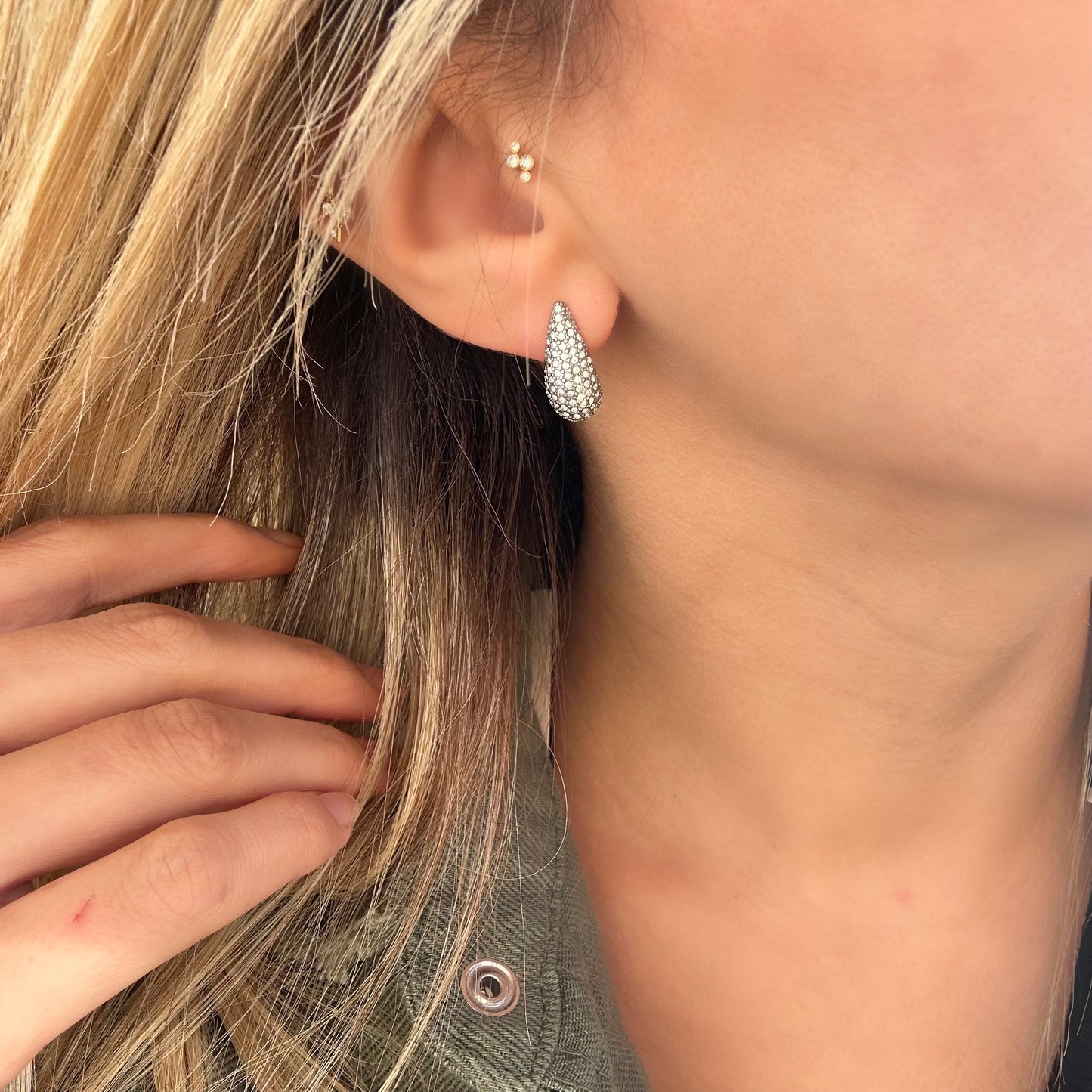 Boucle d’oreille GOUTTE STRASS