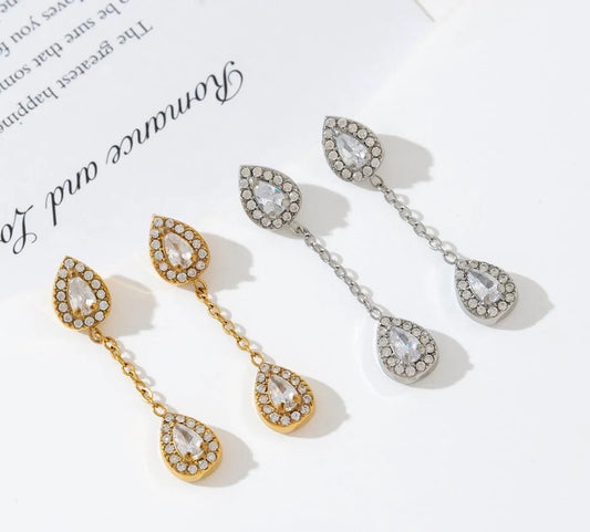 Boucle d’oreille GOUTTE STRASS