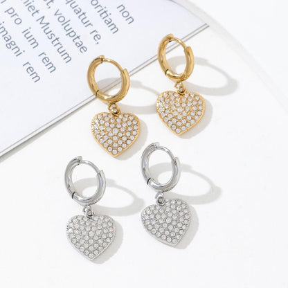 Boucle d’oreille MINI CRÉOLE CŒUR STRASS