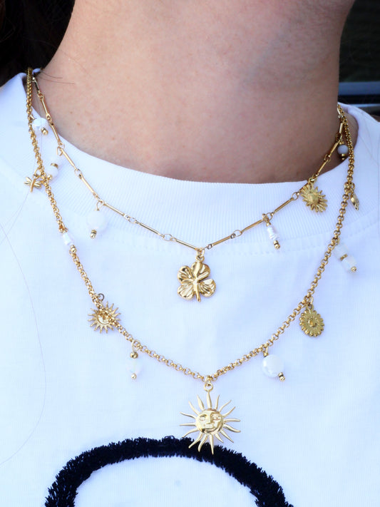 Collier breloque double LUSA