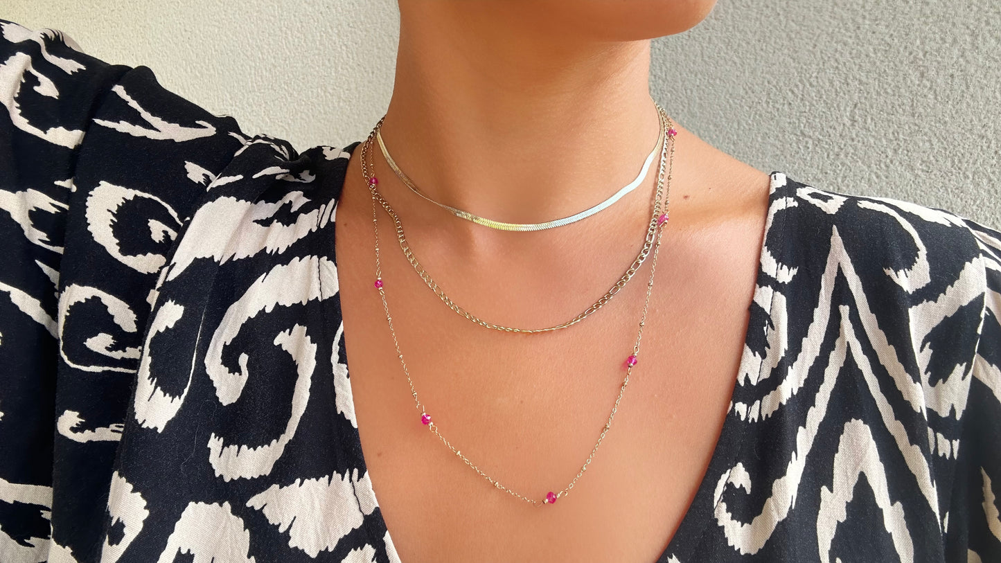 Collier TRIPLE ROSA