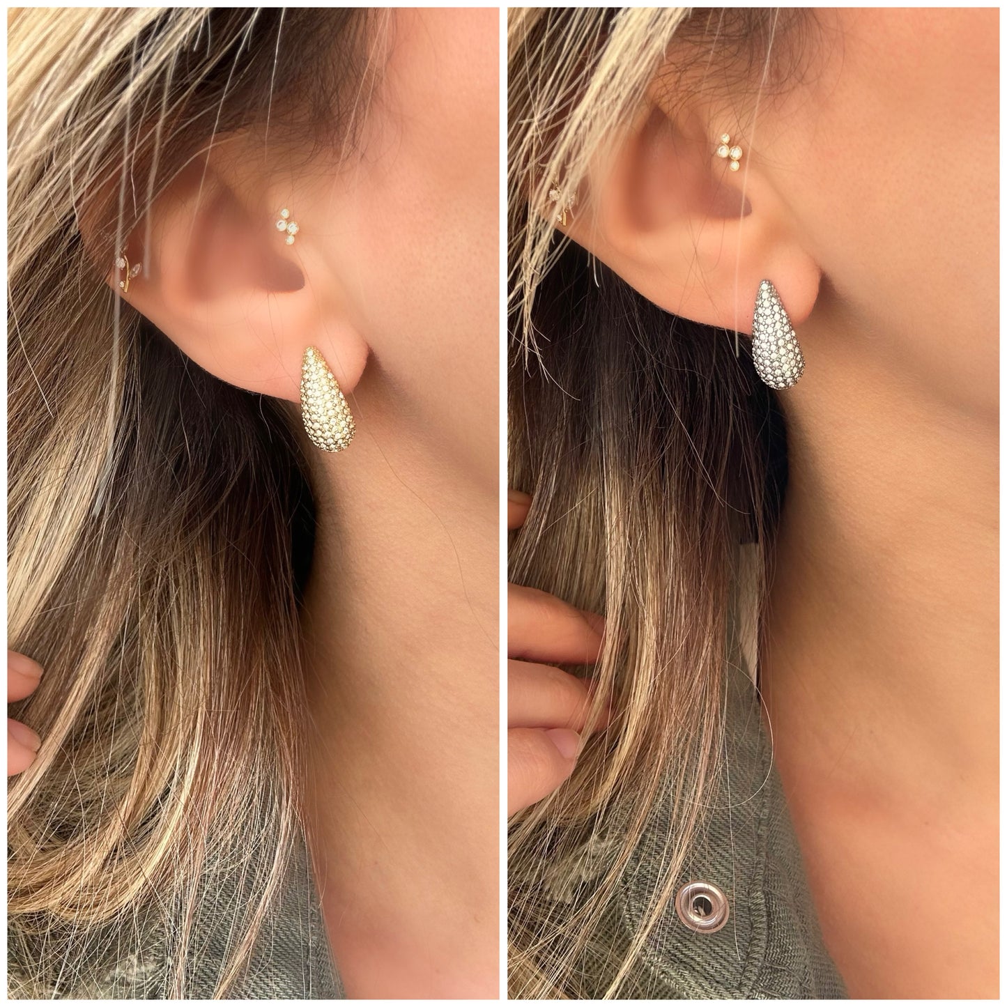 Boucle d’oreille GOUTTE STRASS