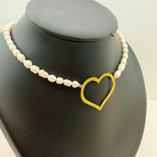 Collier véritable PERLE CŒUR