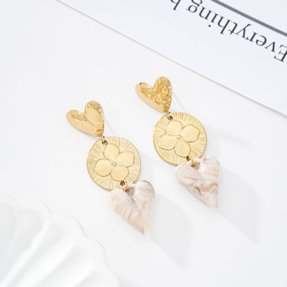 Boucle D’OREILLE cœur FLEUR dispo plusieurs couleurs