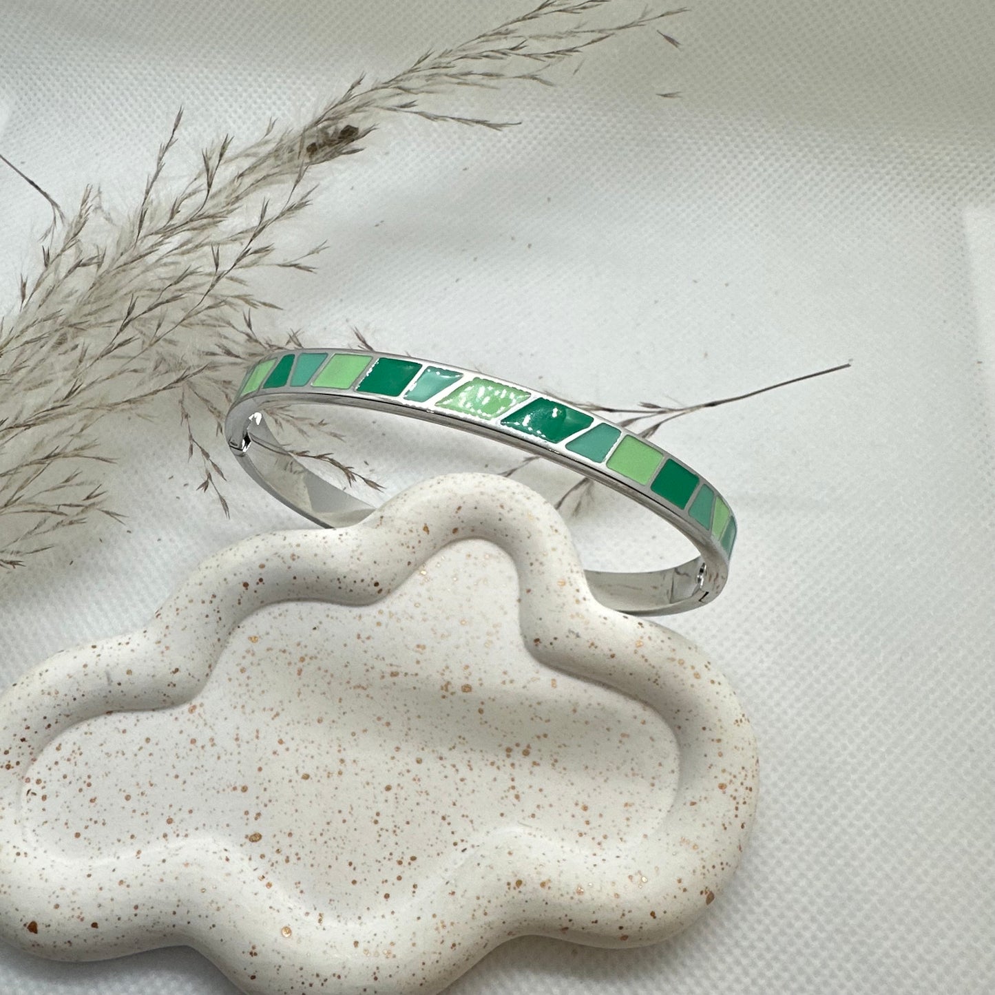 Bracelet JONC VERT ARGENT