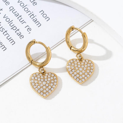 Boucle d’oreille MINI CRÉOLE CŒUR STRASS
