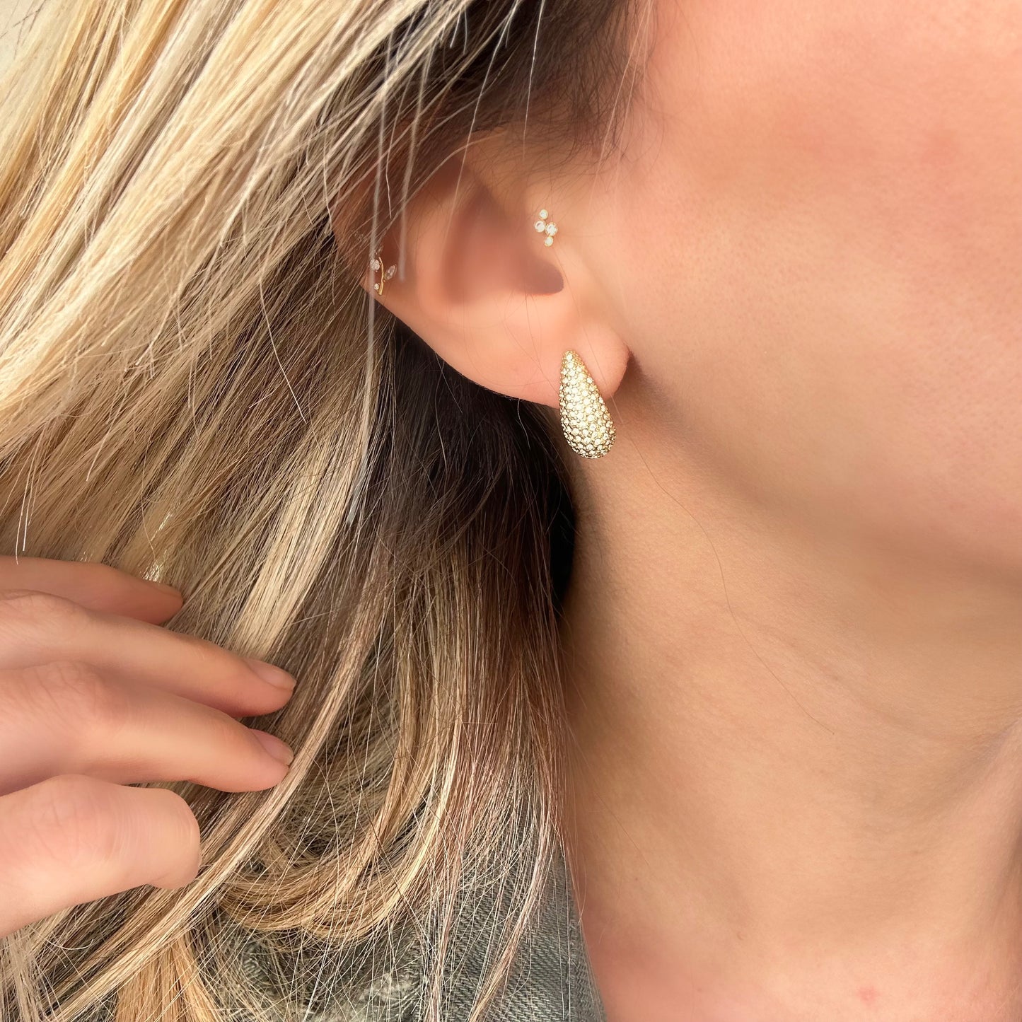 Boucle d’oreille GOUTTE STRASS