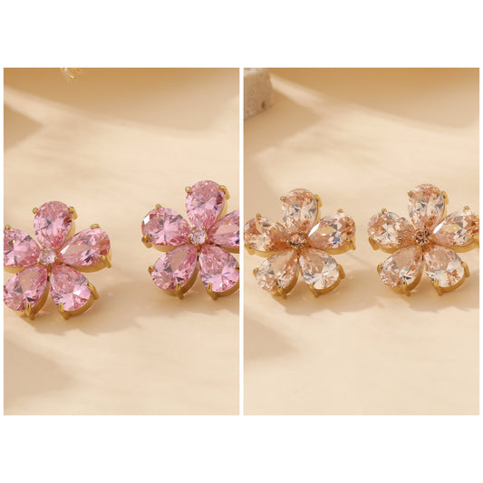 Boucle d’oreille FLEUR STRASS