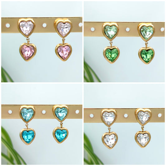 Boucle d’oreille Crystal Cœur