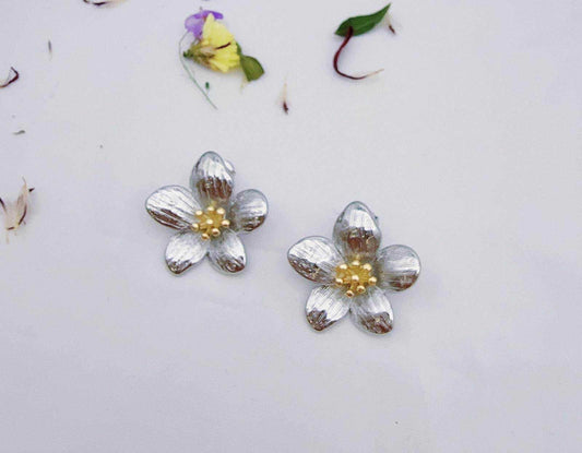Boucle D’OREILLE FLEUR BI COLOR