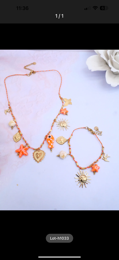 Ensemble collier bracelet AGATHE