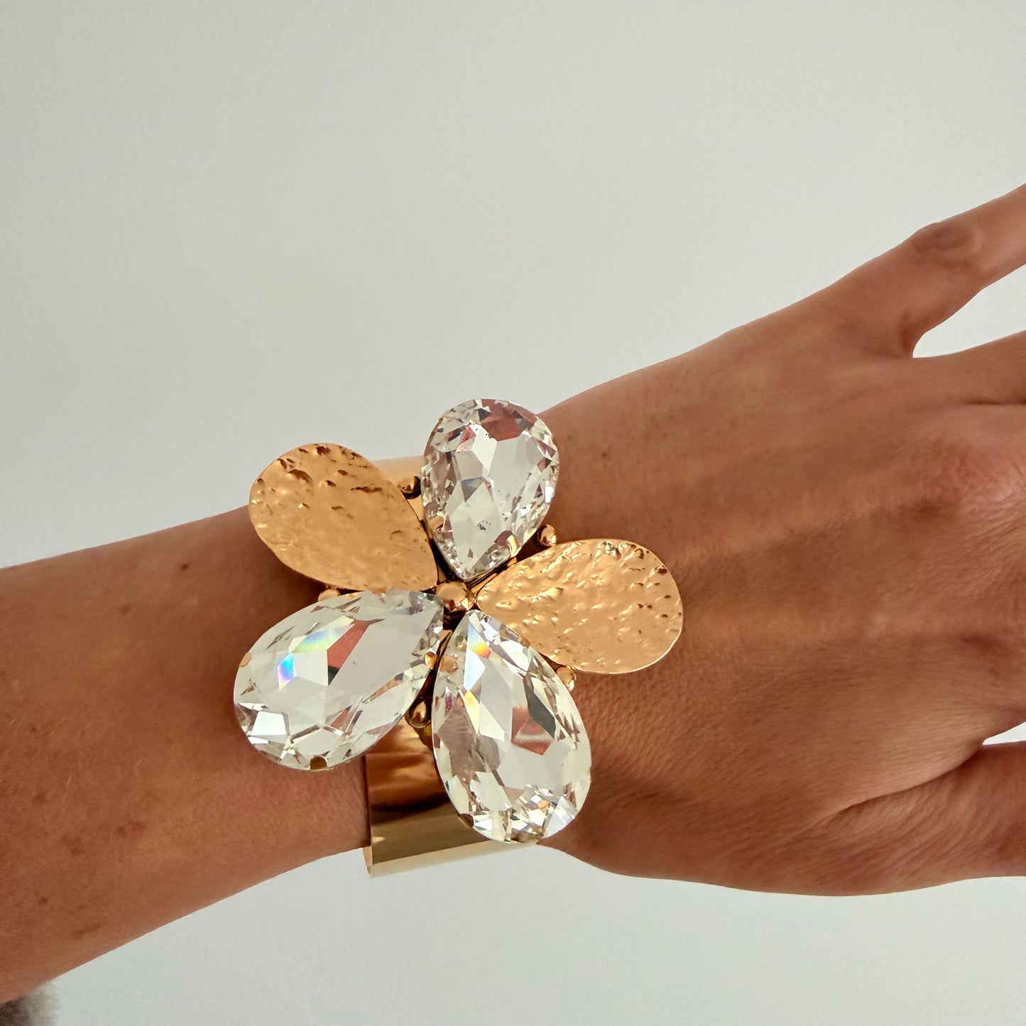 Bracelet JONC FLEUR STRASS