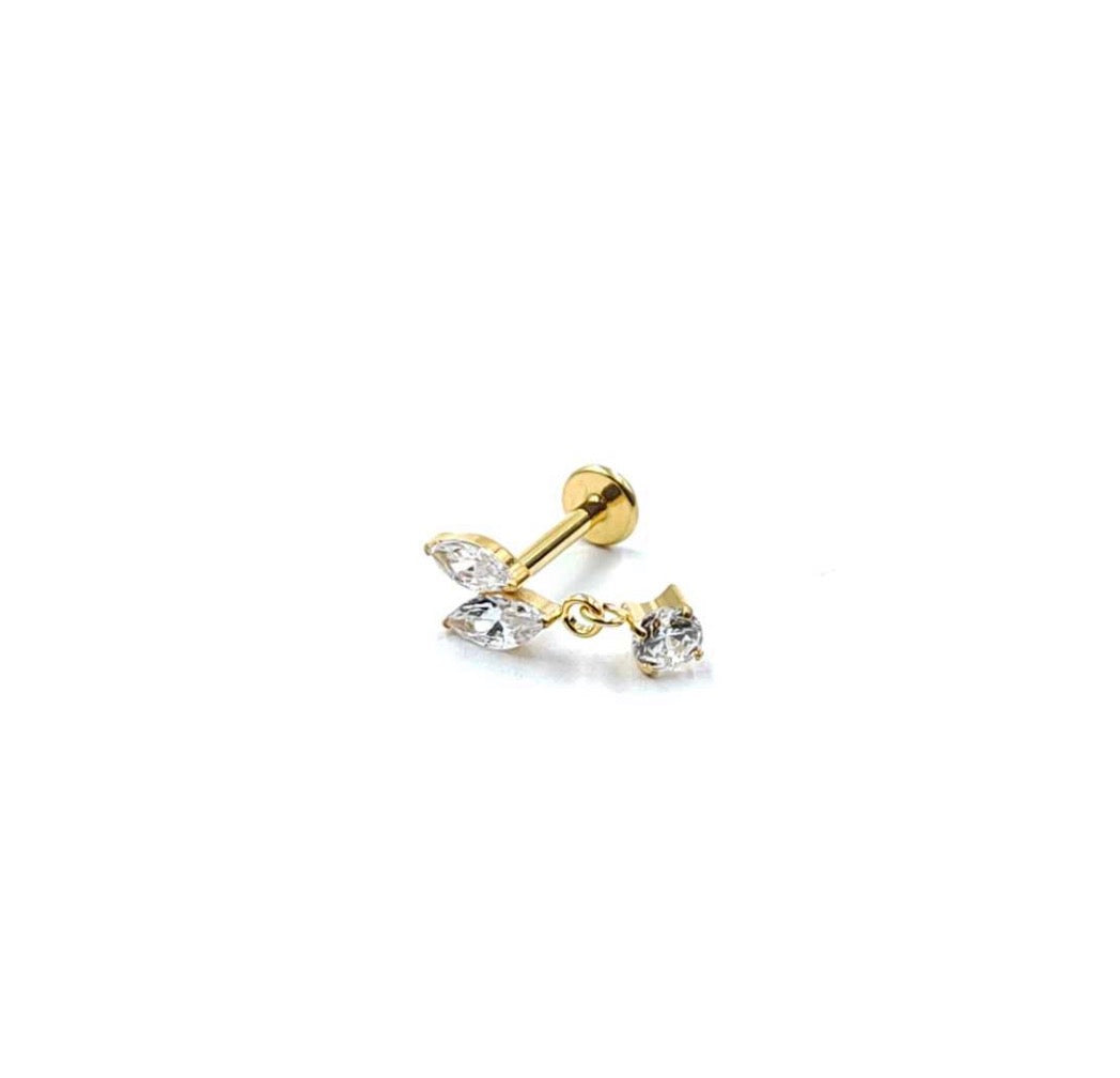 Piercing Titane Demi FEUILLE