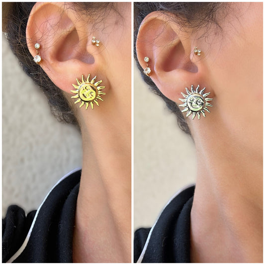 Boucle d’oreille, puce soleil