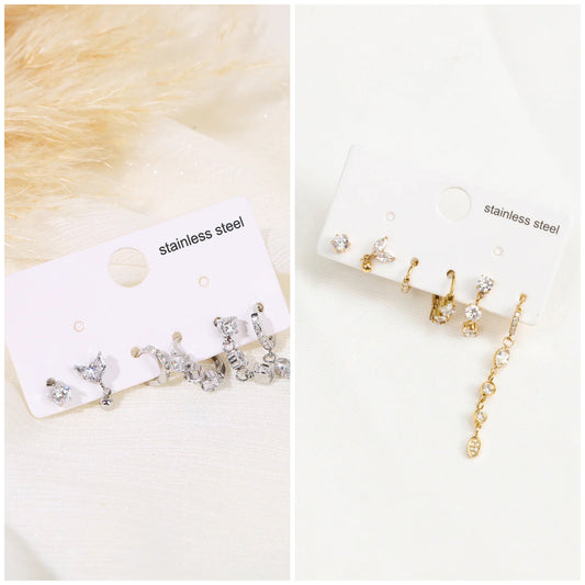 ENSEMBLE BOUCLE D’OREILLE STRASSY