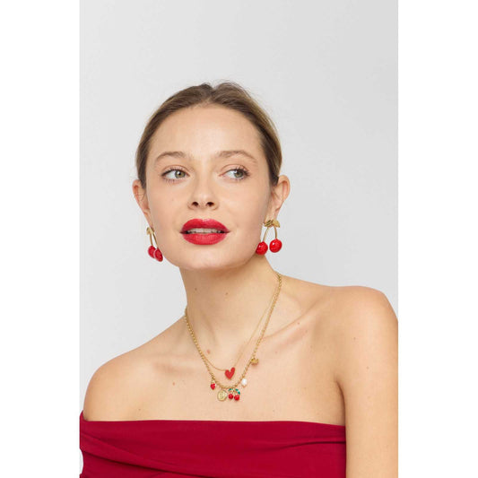 Boucle d’oreille GROSSE CERISE