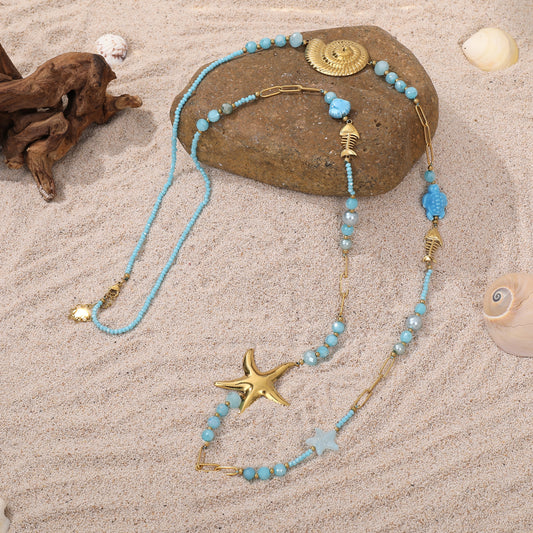 Collier sautoir BLEU