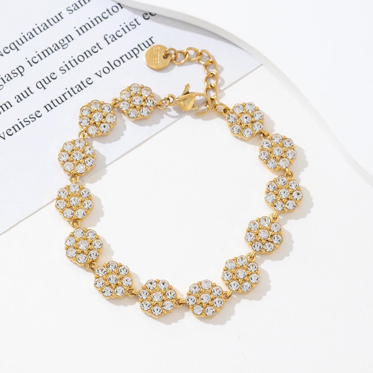 Bracelet strass fleur