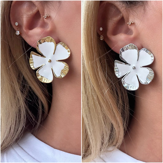 Boucle d’oreille FOGLIA BLANCHE