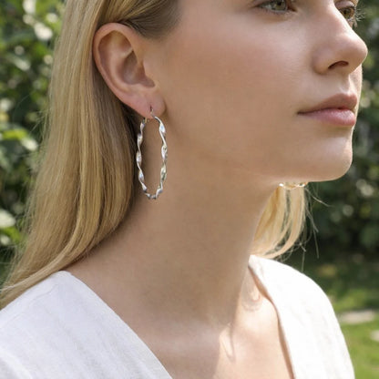 Boucle d’oreille CRÉOLE VAGUE GRANDE