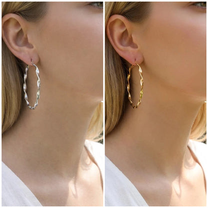 Boucle d’oreille CRÉOLE VAGUE GRANDE