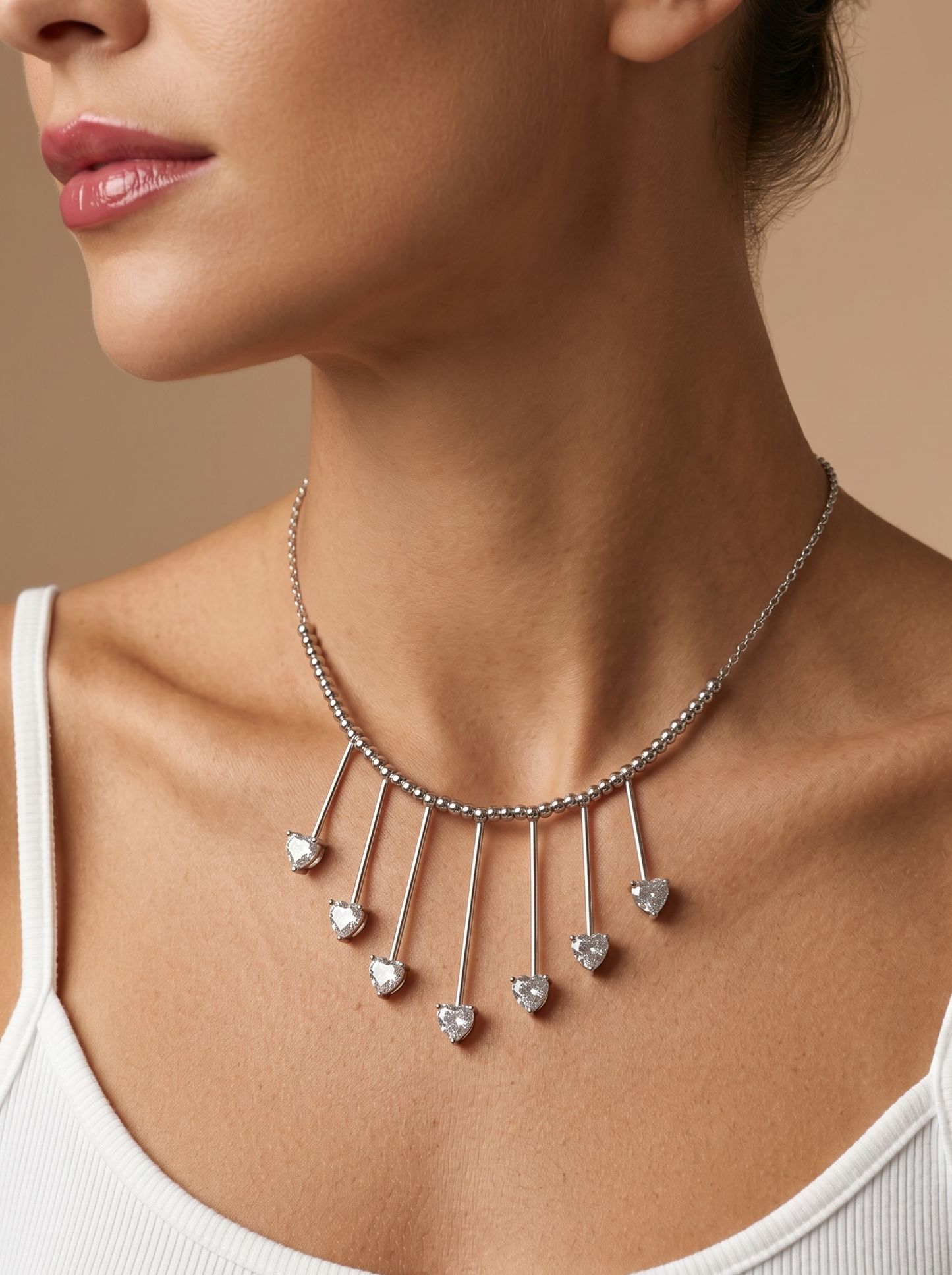 Collier cœur STRASS