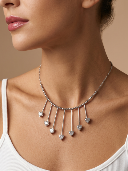 Collier cœur STRASS