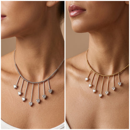 Collier cœur STRASS