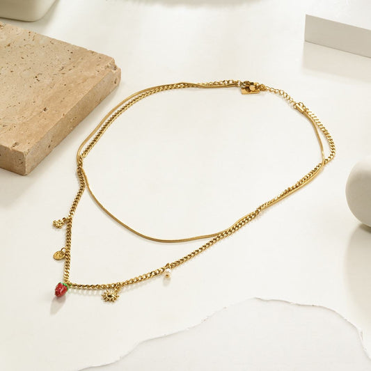 Collier double FRAISE