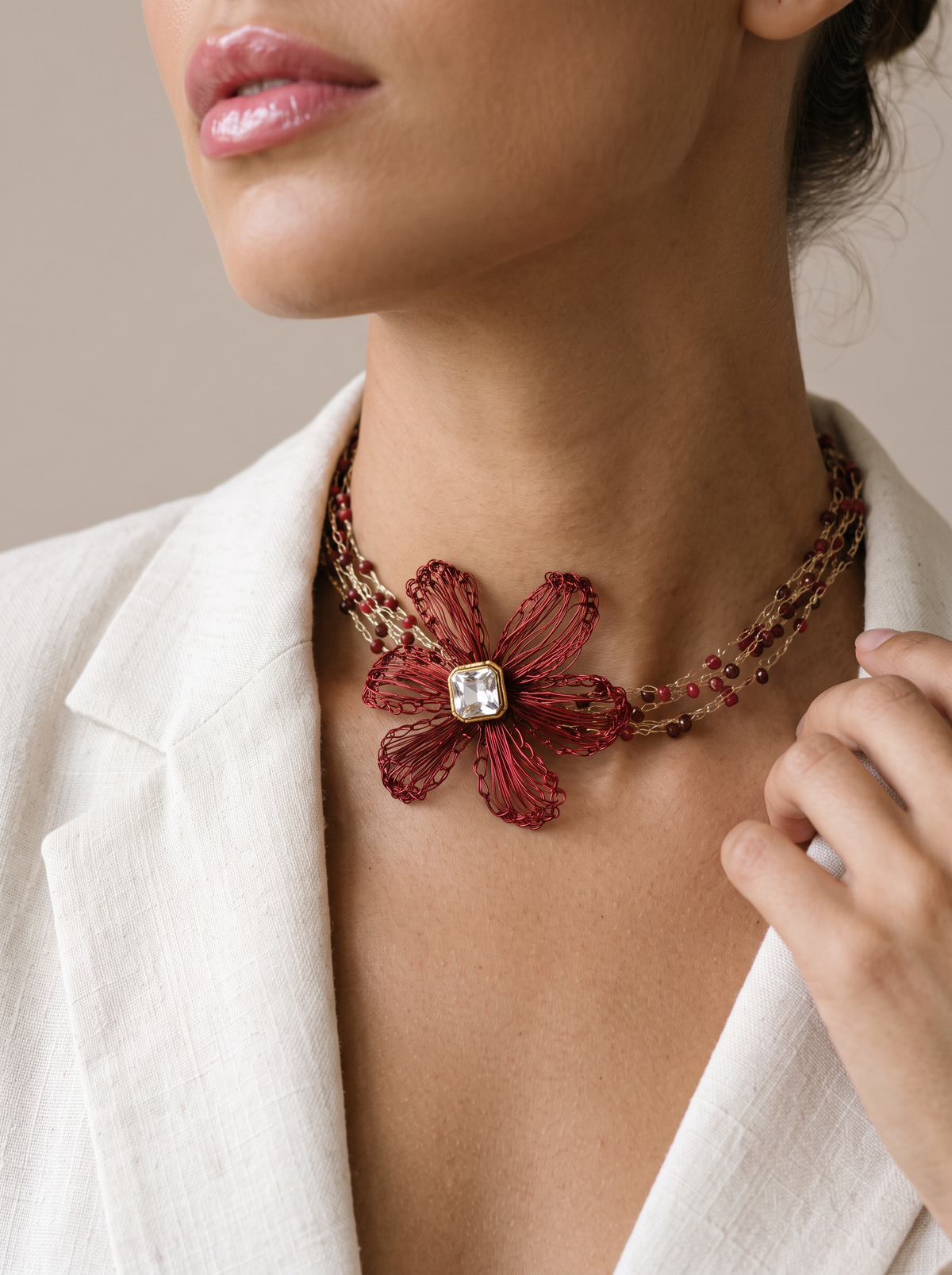Collier CHOKER fleur NIRA