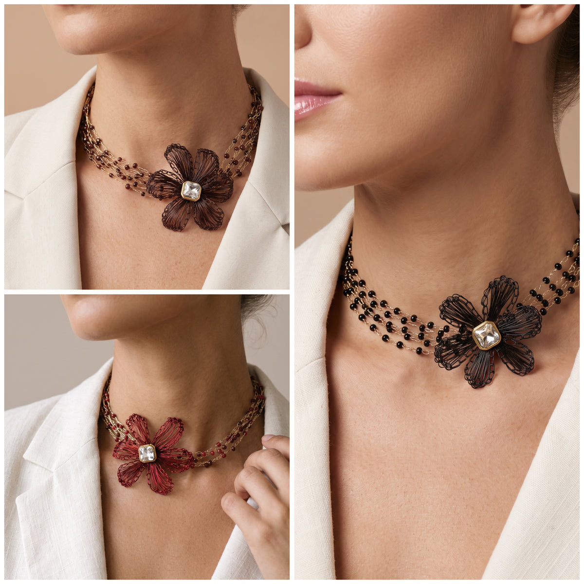 Collier CHOKER fleur NIRA