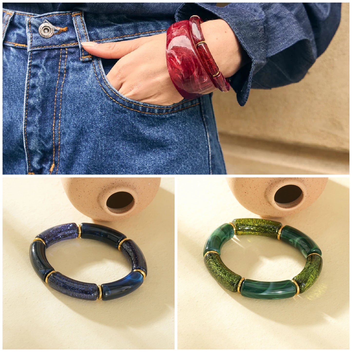 Bracelet résine élastiqueLINA