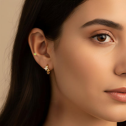 Boucle d’oreille créole étoile mini