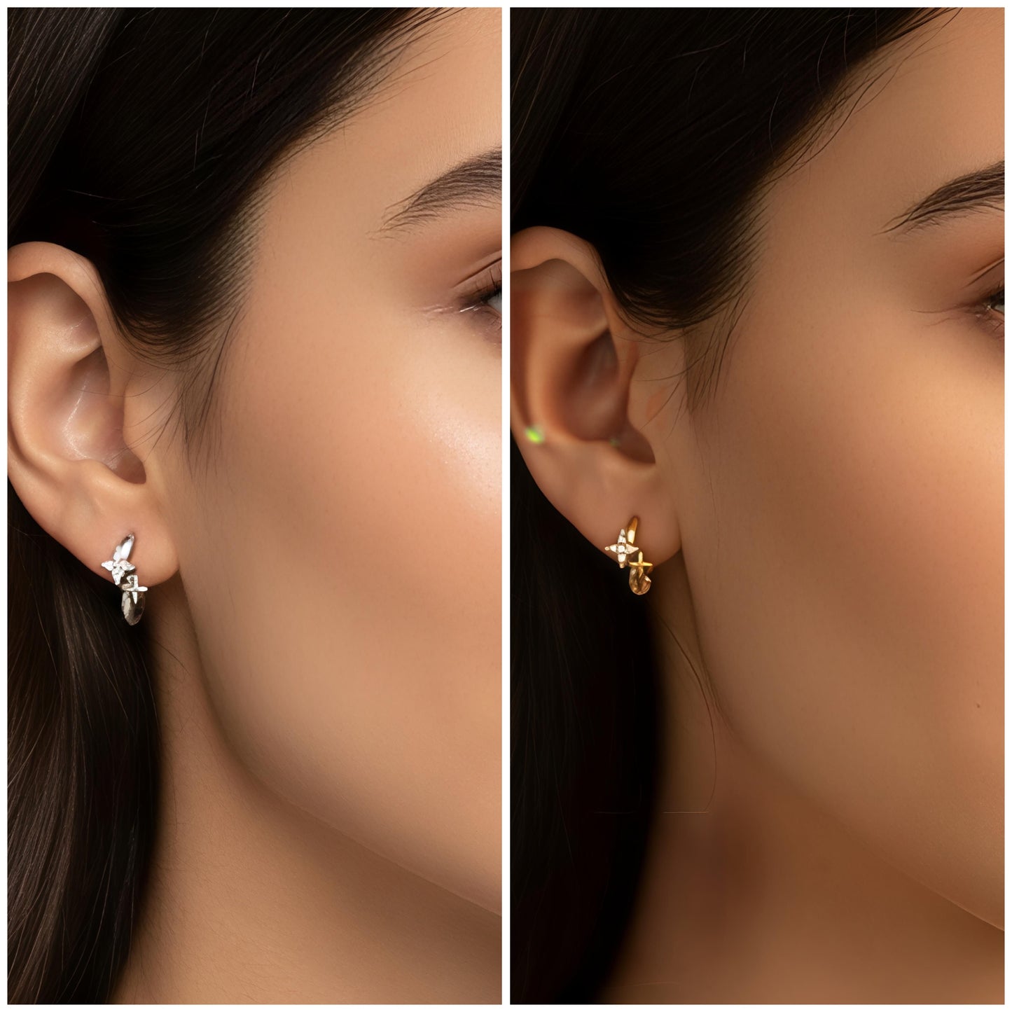 Boucle d’oreille créole étoile mini