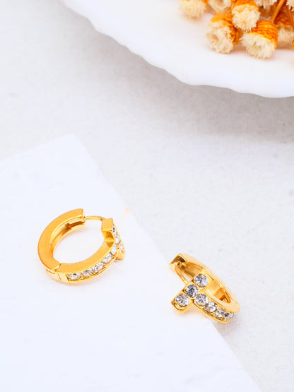 Boucle d’oreille créole BARRE STRASS