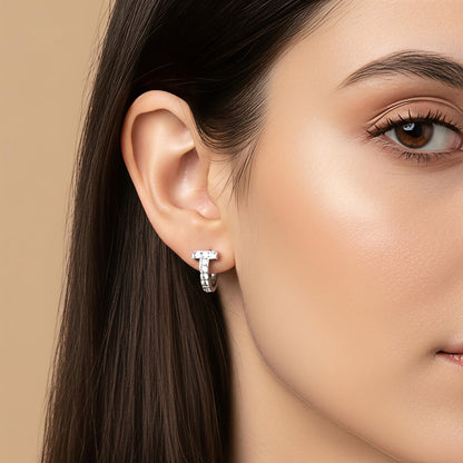 Boucle d’oreille créole BARRE STRASS