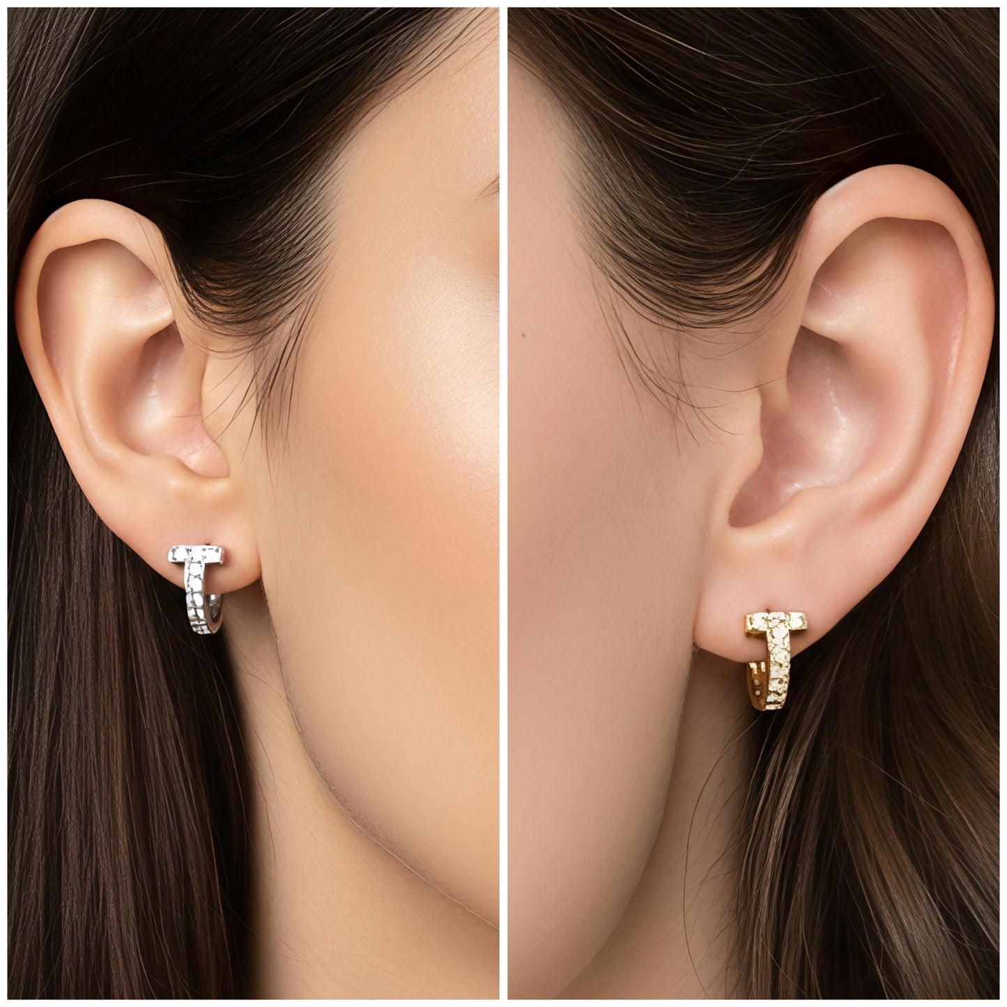 Boucle d’oreille créole BARRE STRASS