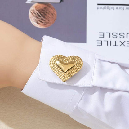 Bouton de chemise CŒUR acier inoxydable