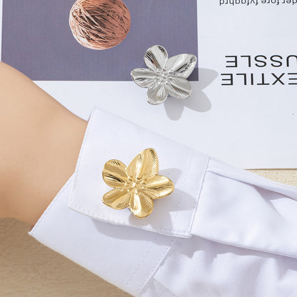 Bouton de chemise FLEUR acier inoxydable
